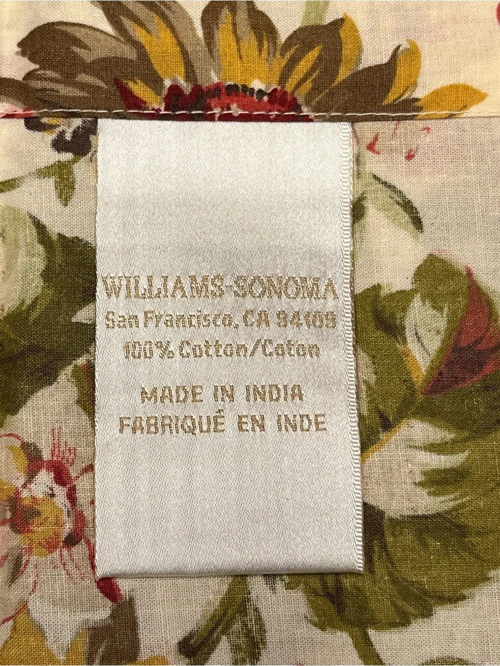 Williams Sonoma Napkins Set of 6 Floral Botanical Cottage Core French Country